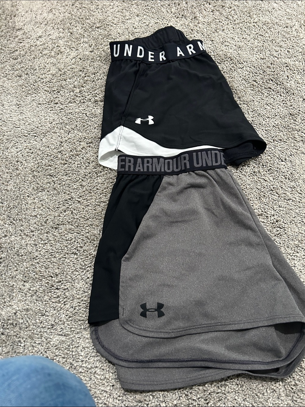 Under Armour Women's Black and Gray Athletic Shorts Duo